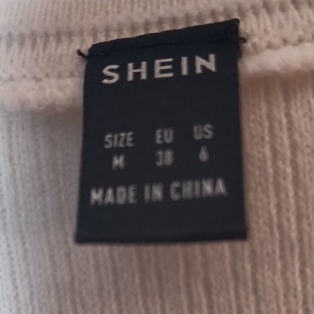 SHEIN Cream Long Sleeve Button Knit Dress Size M - Picture 2 of 9